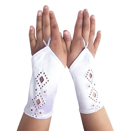 Girls First Communion Flower Girl Special Occasion Gloves SLG-White S